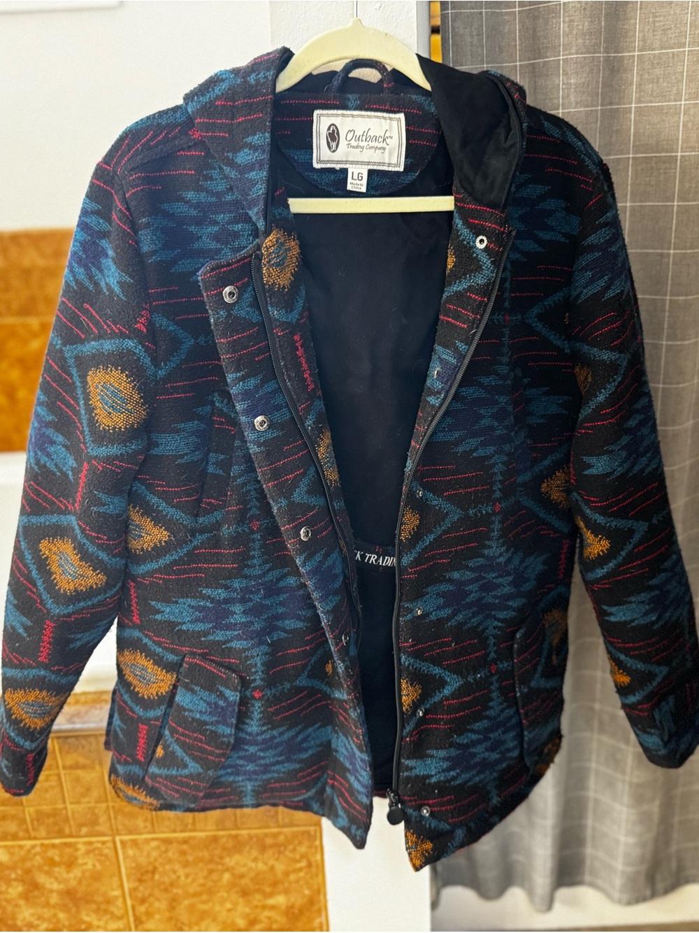 Outback Trading Company Women's Navy Patterned Utility Jacket